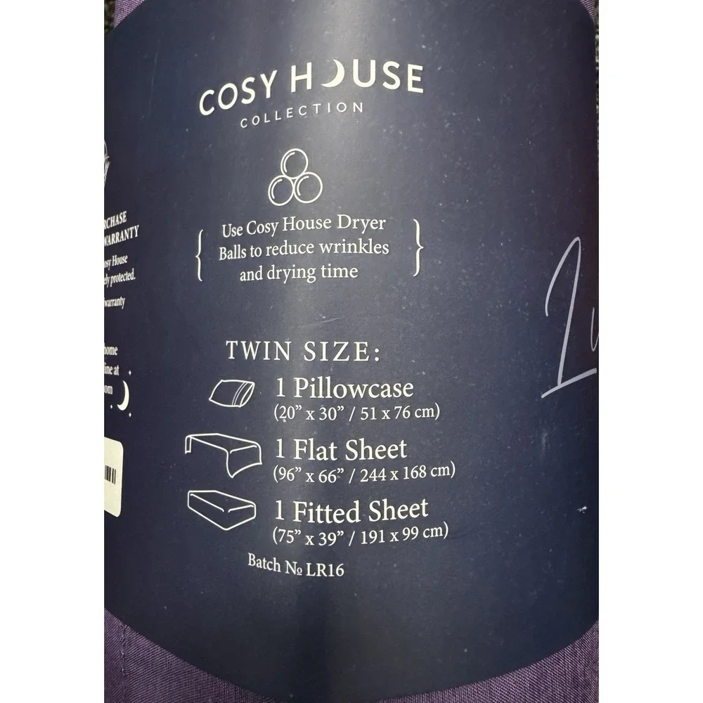 RARE Cosy House Collection Luxury 3-Piece Set - Twin  - PURPLE NWT‎